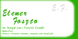 elemer foszto business card