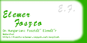 elemer foszto business card